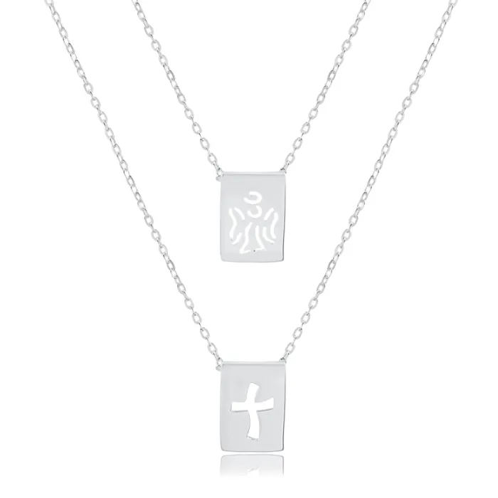 Escapulário Prata Crucifixo e Anjo