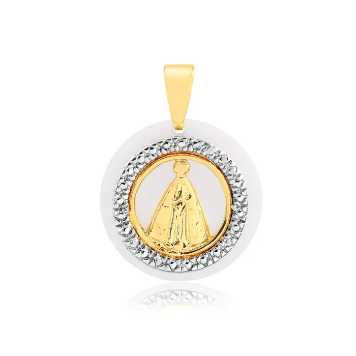 Colar com Pingente Madre Pérola Nossa Senhora médio