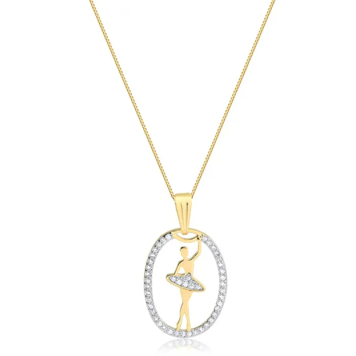 Colar com Pingente Mandala Bailarina cravejada