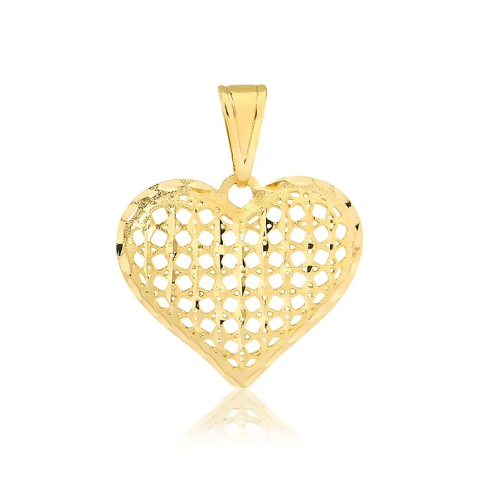 Colar com Pingente de coração diamantado