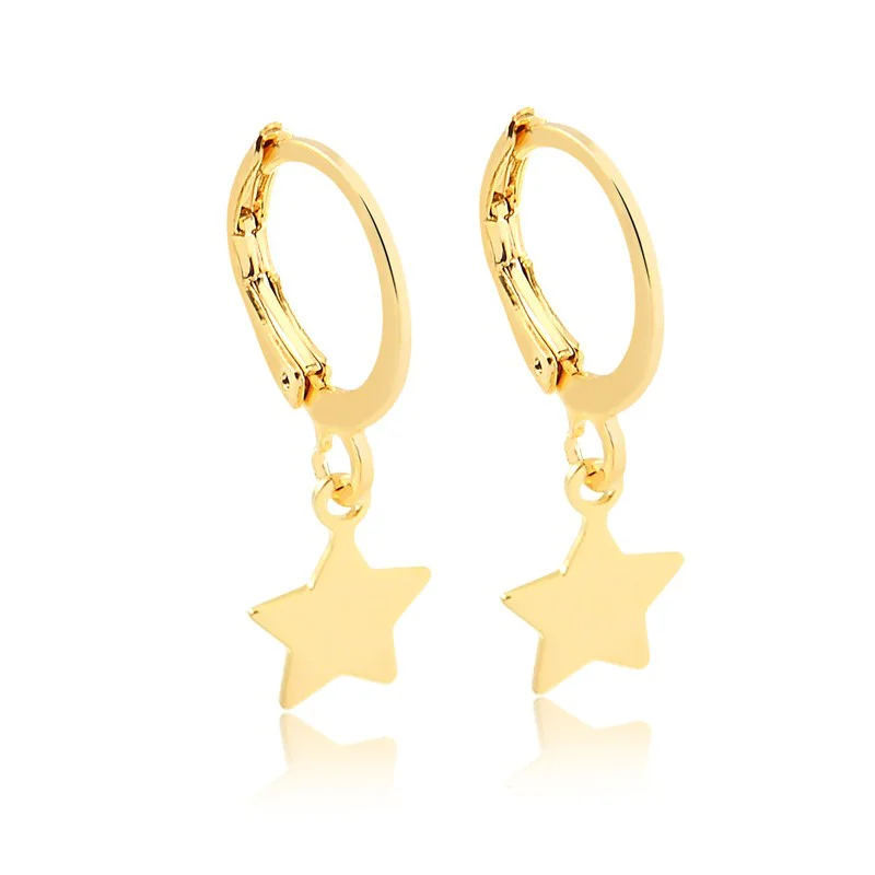 Trio de Argolinhas com Pingente de Estrelas