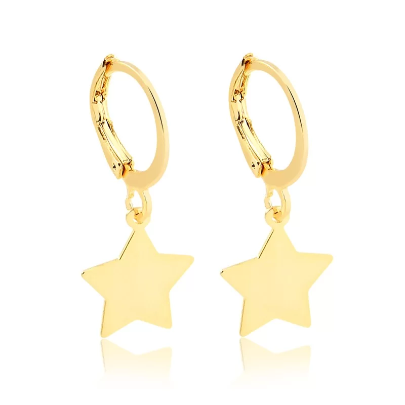 Trio de Argolinhas com Pingente de Estrelas