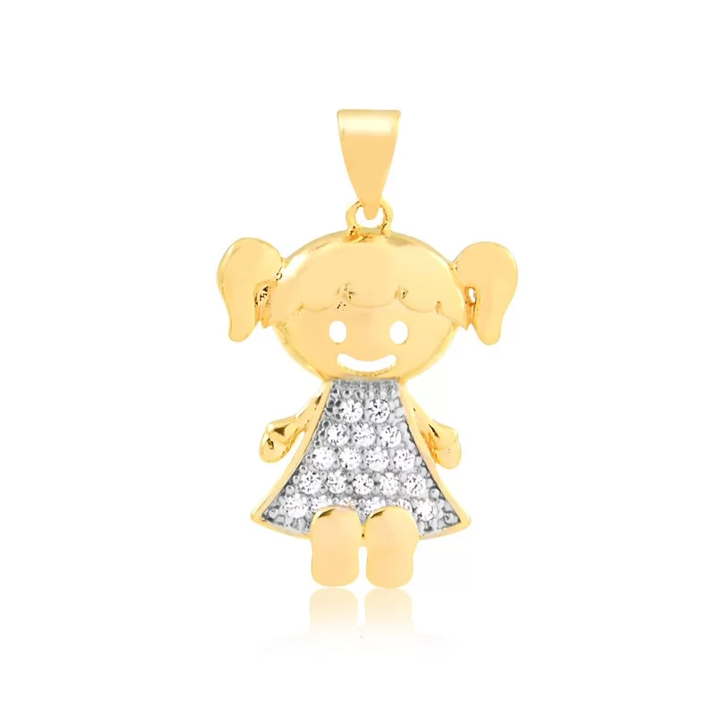 Colar com Pingente Menina Sentada