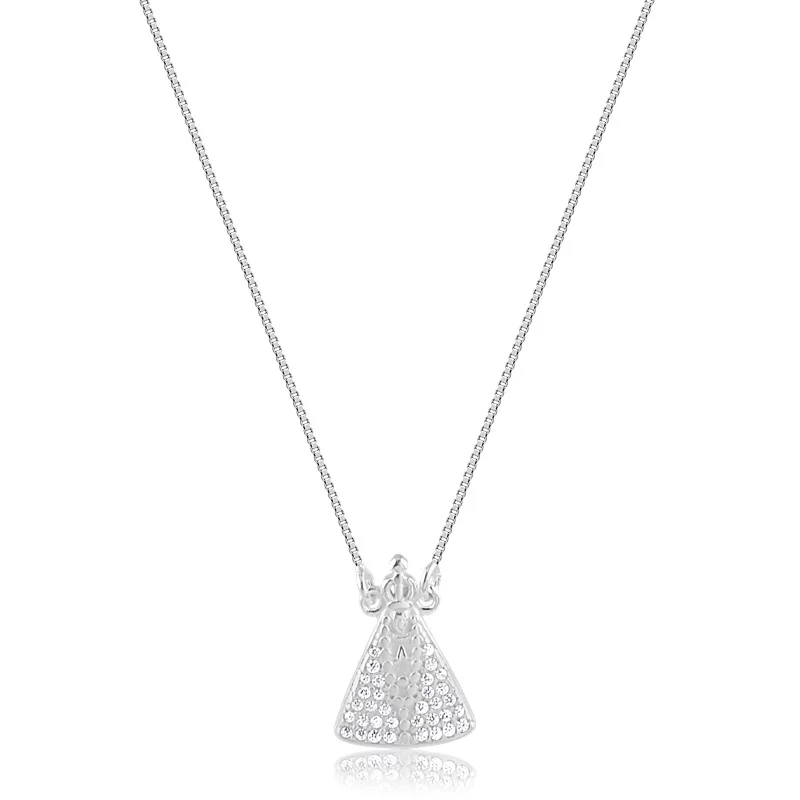 Escapulário Nossa Senhora e Coroa em Prata