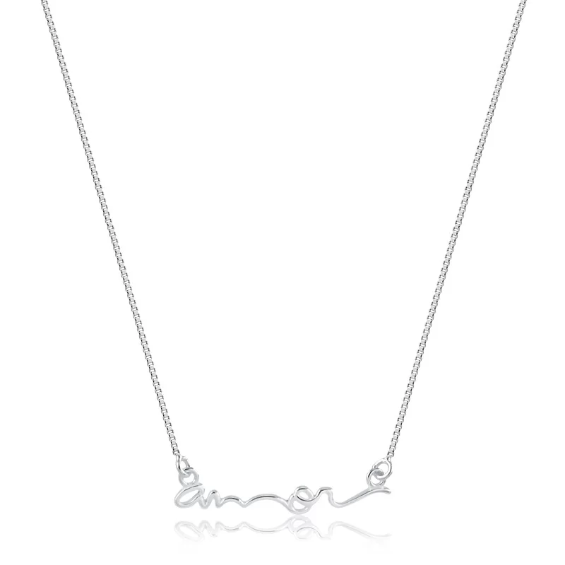 Colar com Pingente Amor em Prata