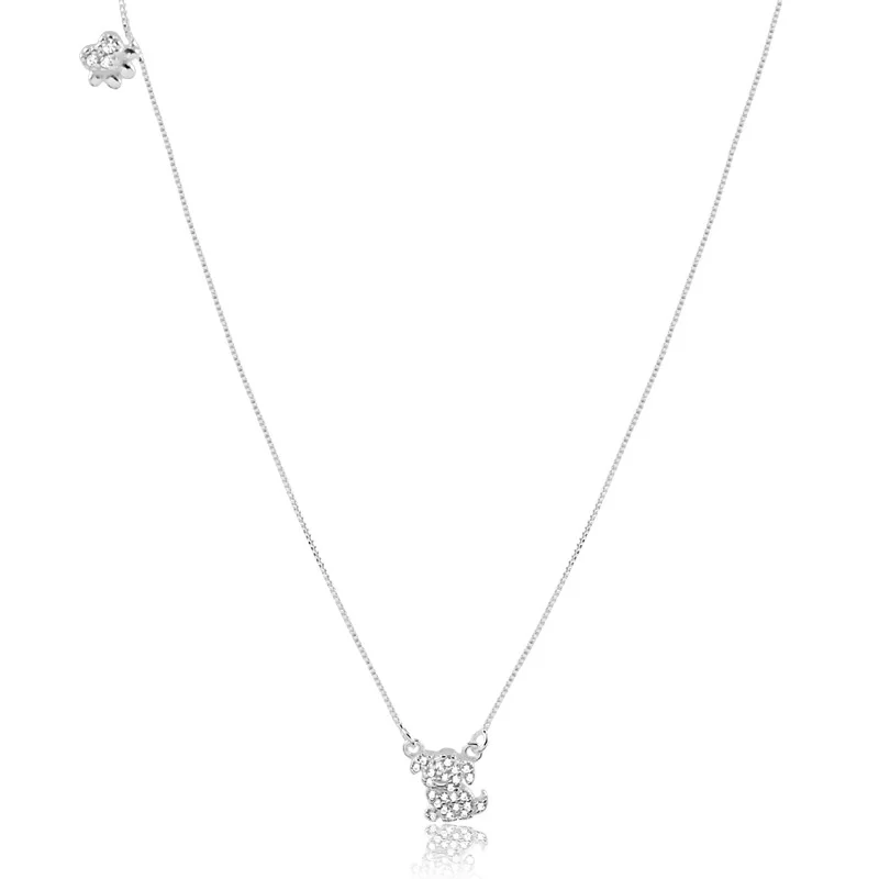 Colar Cachorrinho e Patinha em Prata