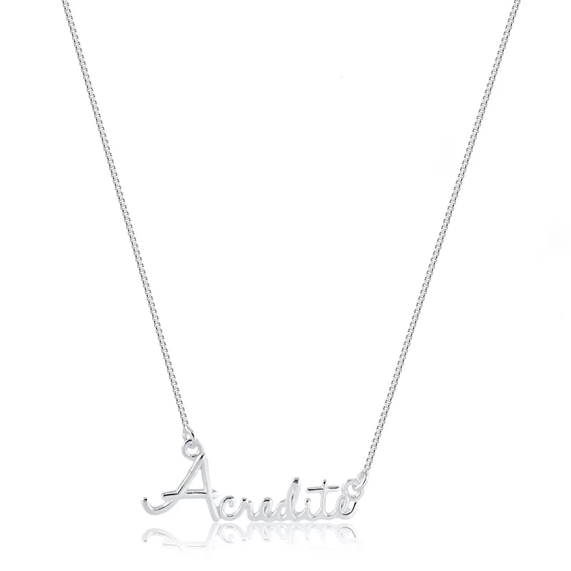 Colar com Pingente Acredite em Prata