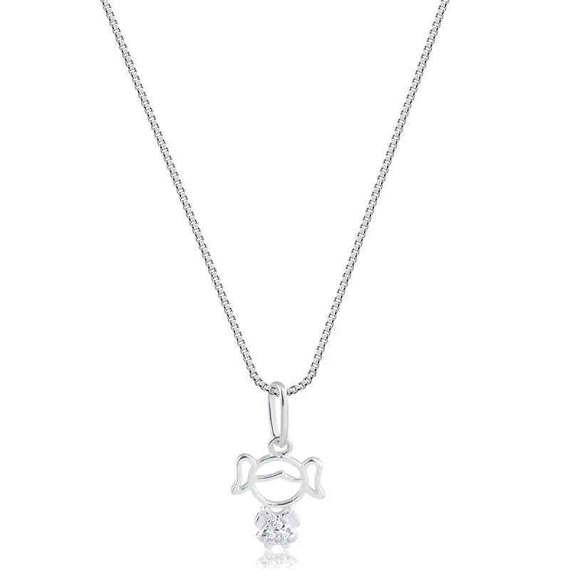 Colar com Ping Filhos Menina em Prata